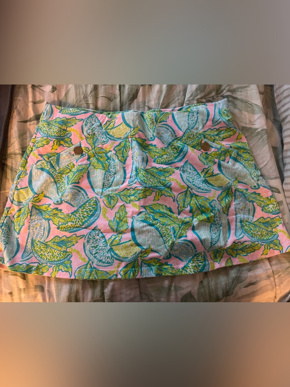Lilly Pulitzer Hot Pink Tag with Teal and Lime Floral Print